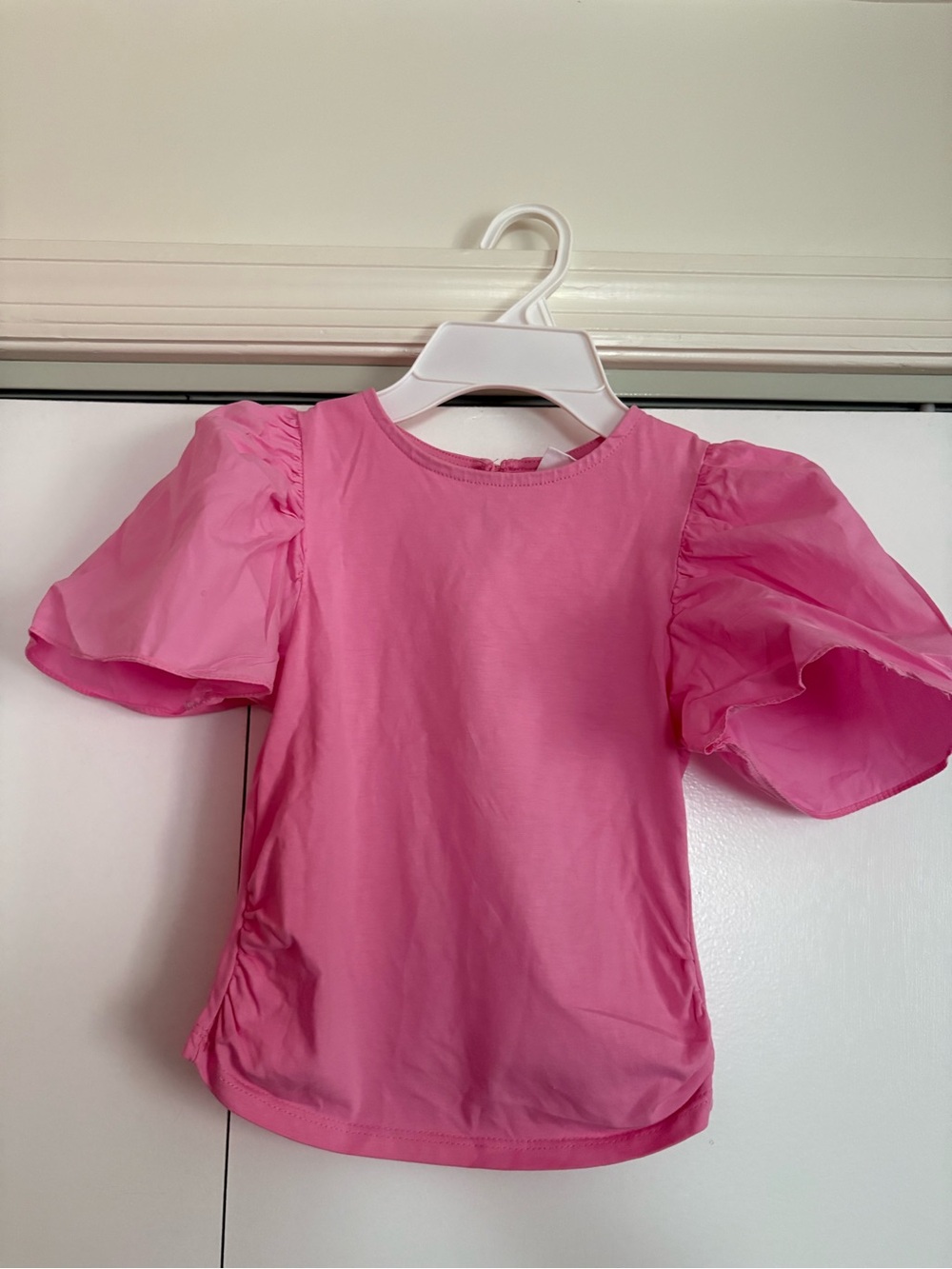 Zara Kids Bright Pink Puff Sleeve Tee